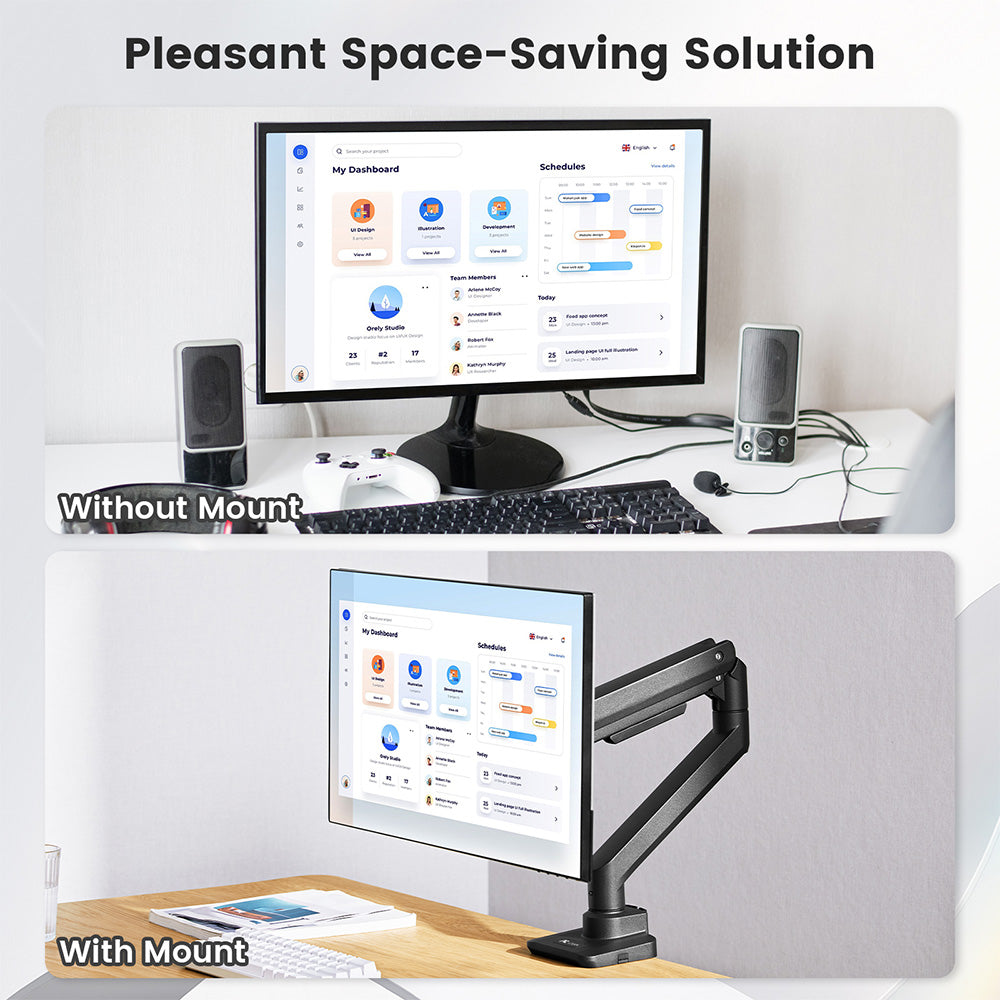 ACGAM MAS-2S Heavy-Duty Desktop Gas Spring Monitor Mount
