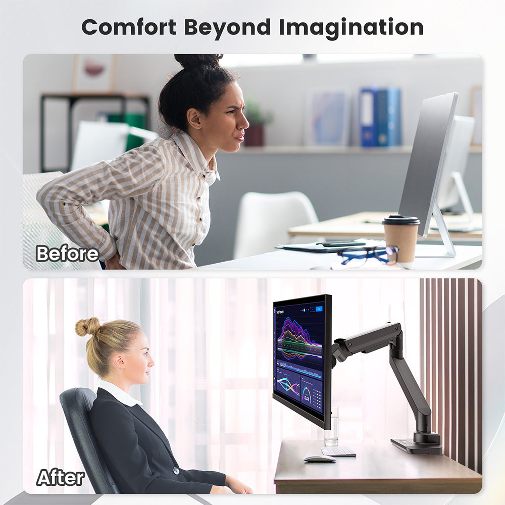 ACGAM MAS-2S Heavy-Duty Desktop Gas Spring Monitor Mount