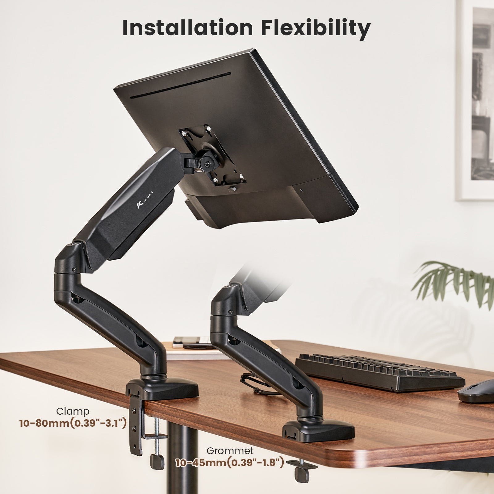 ACGAM MAS-1S Spring-Assisted Single-Monitor Mount