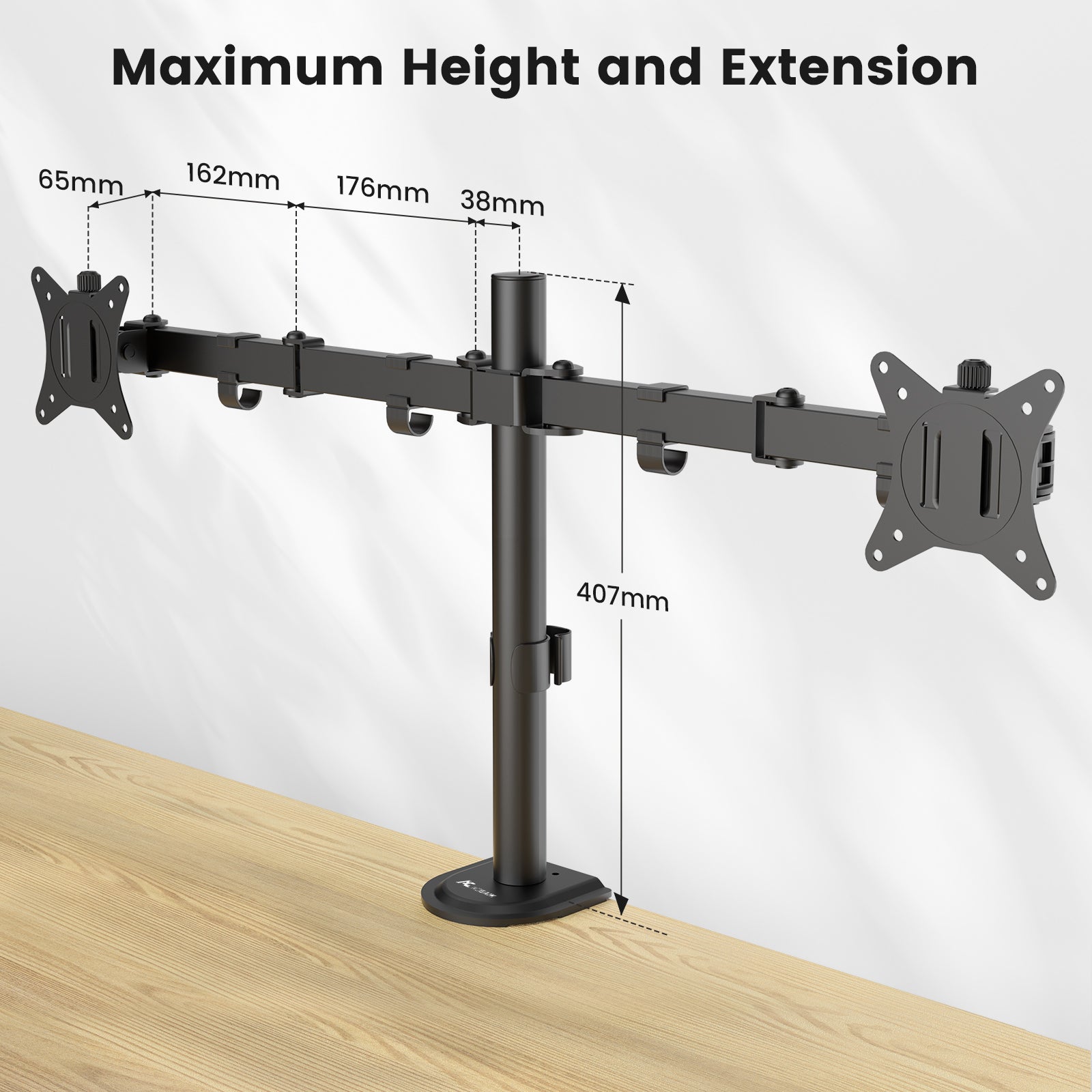 ACGAM MDS-1D Articulated Steel Dual-Monitor Mount