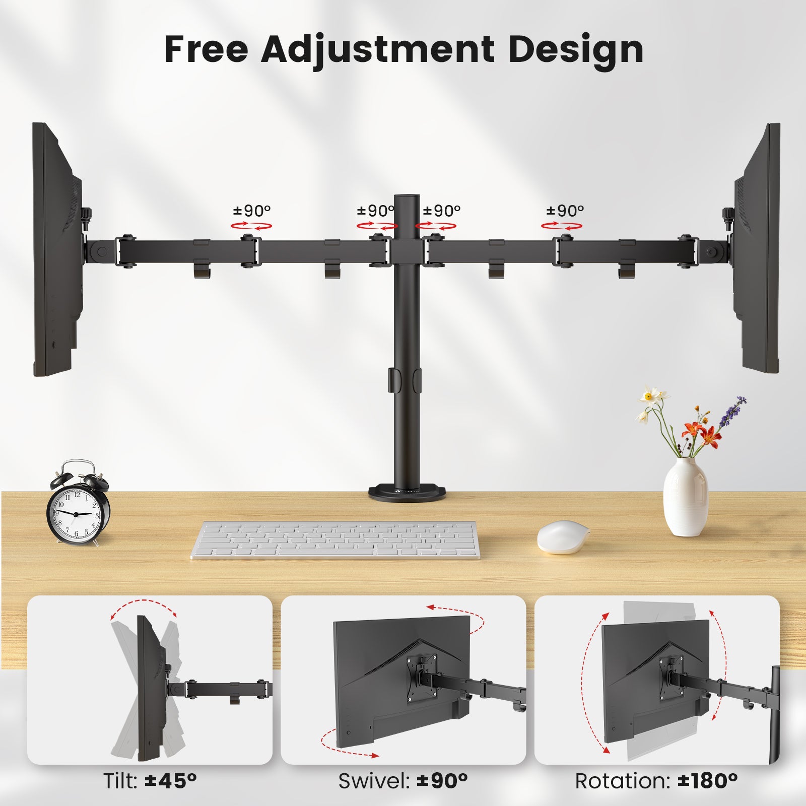 ACGAM MDS-1D Articulated Steel Dual-Monitor Mount