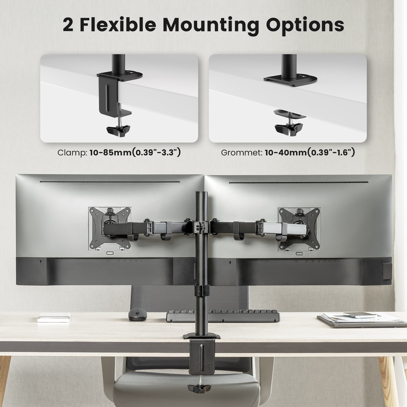 ACGAM MDS-1D Articulated Steel Dual-Monitor Mount